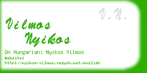 vilmos nyikos business card